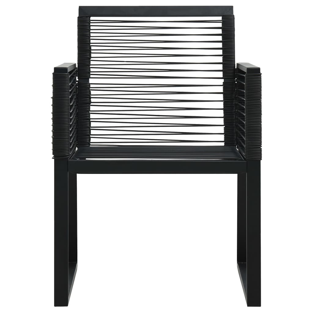 Garden Chairs 2 pcs Black PVC Rattan