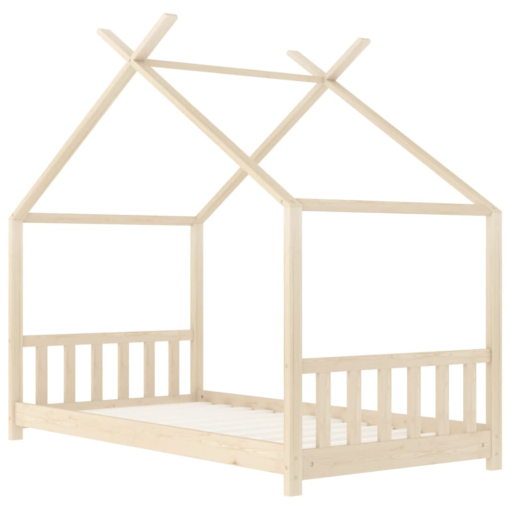 Kids Bed Frame Solid Pine Wood 70x140 cm