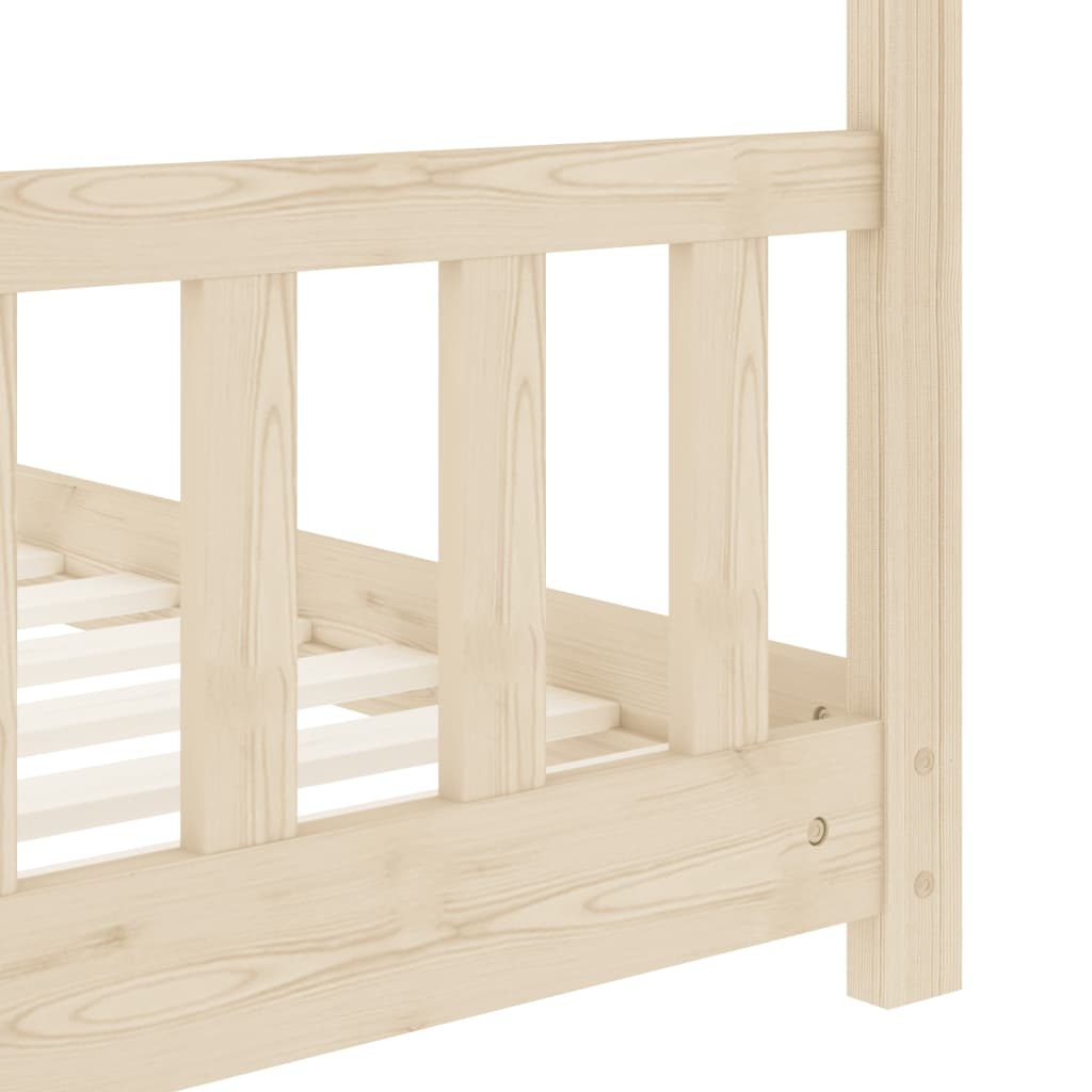 Kids Bed Frame Solid Pine Wood 70x140 cm