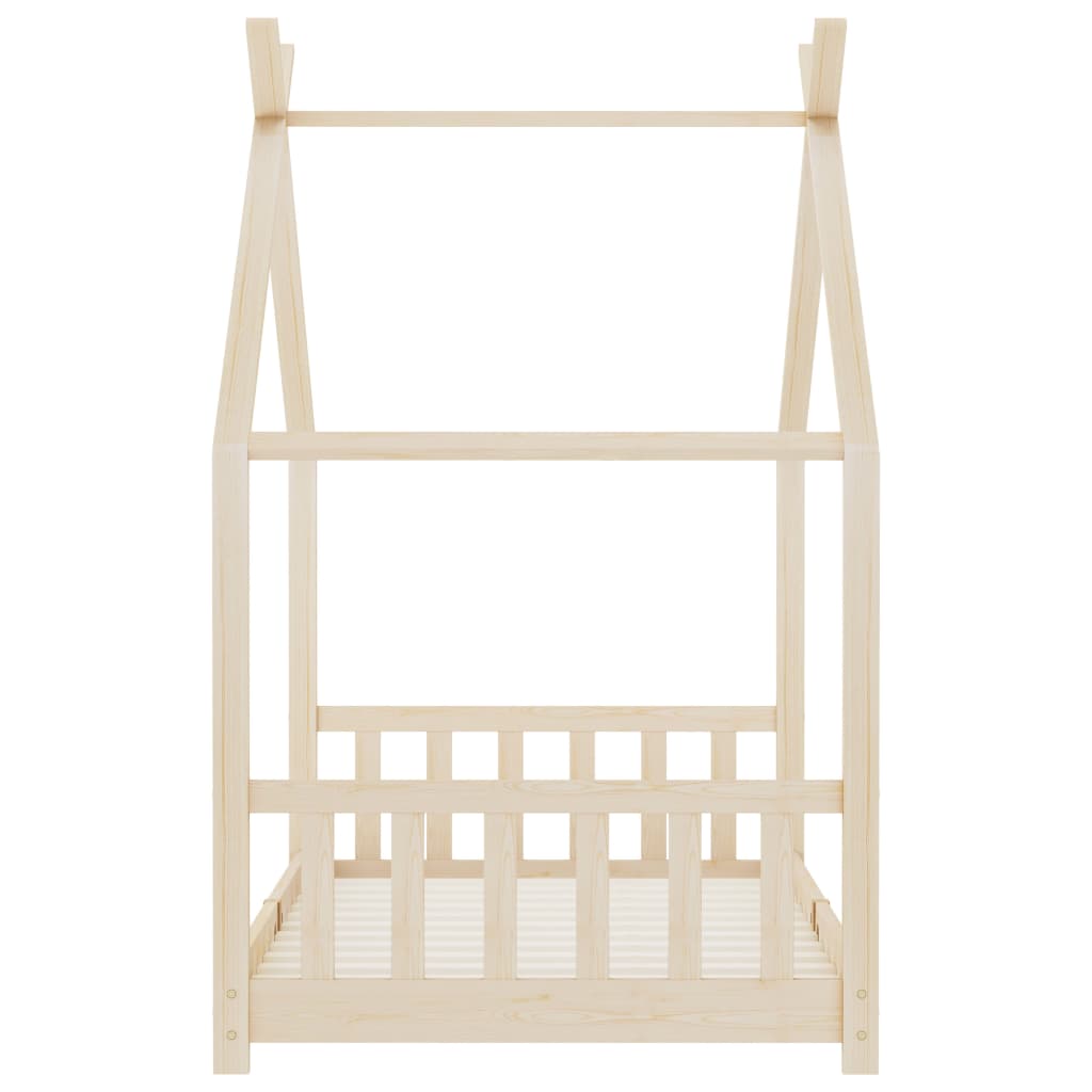 Kids Bed Frame Solid Pine Wood 90x200 cm