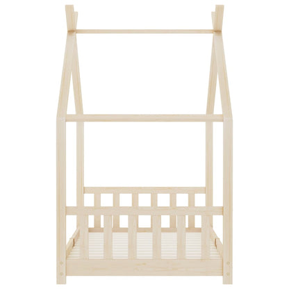 Kids Bed Frame Solid Pine Wood 90x200 cm