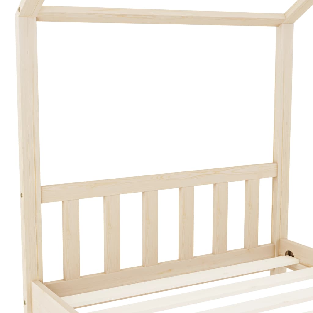 Kids Bed Frame Solid Pine Wood 90x200 cm