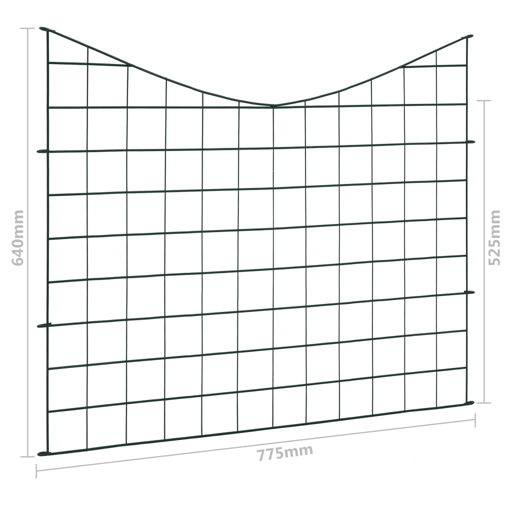 Lower Arch Garden Fence Set 77.5x64 cm Green