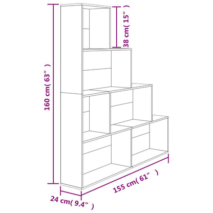 Book Cabinet/Room Divider Sonoma Oak 155x24x160 cm Engineered Wood