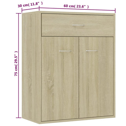 Sideboard Sonoma Oak 60x30x75 cm Engineered Wood