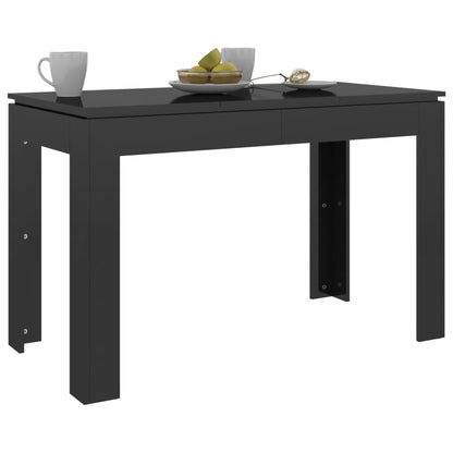 Dining Table High Gloss Black 120x60x76 cm Engineered Wood