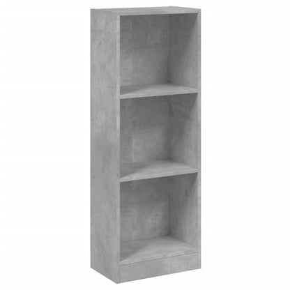 3-Tier Book Cabinet Concrete Grey 40x24x109 cm Engineered Wood