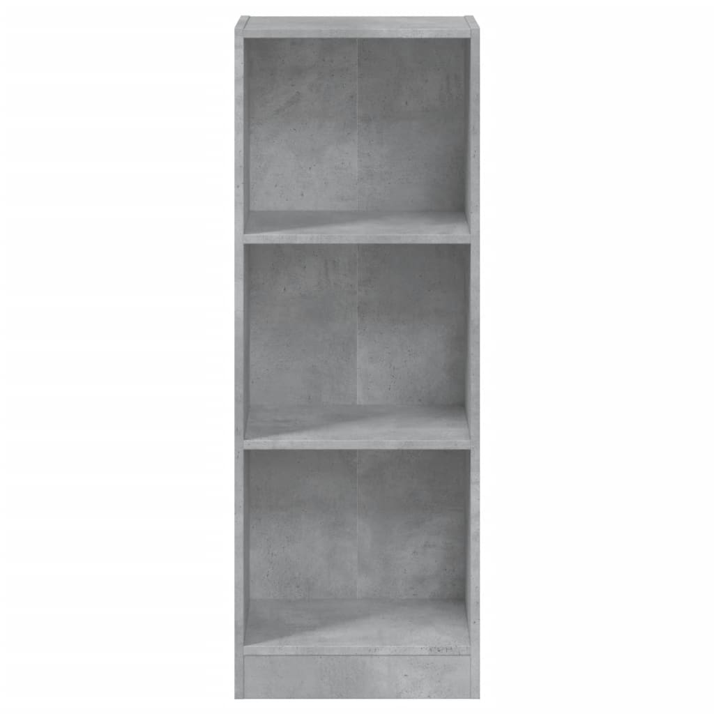 3-Tier Book Cabinet Concrete Grey 40x24x109 cm Engineered Wood