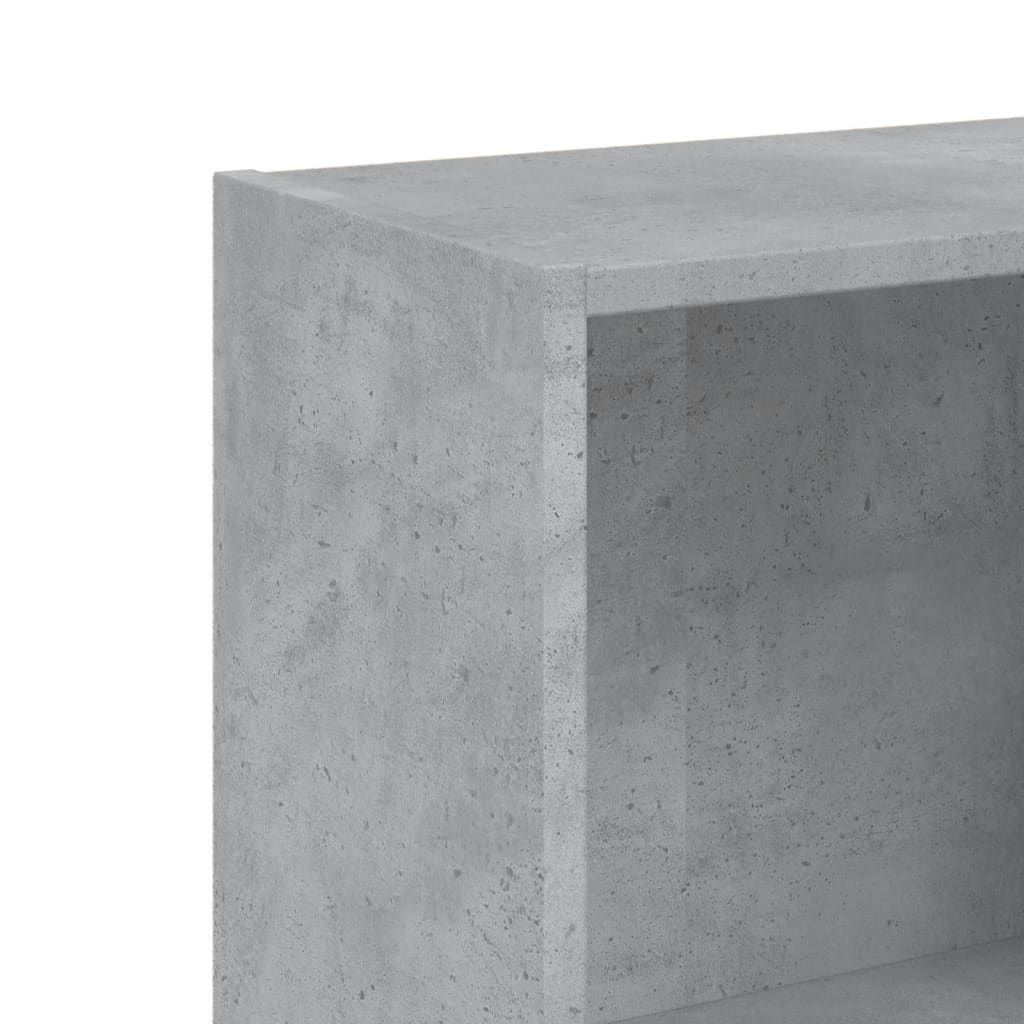 3-Tier Book Cabinet Concrete Grey 40x24x109 cm Engineered Wood