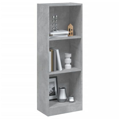 3-Tier Book Cabinet Concrete Grey 40x24x109 cm Engineered Wood