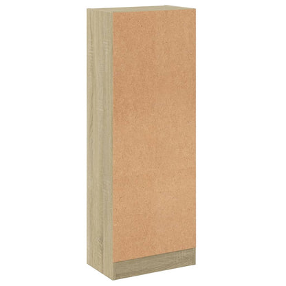 3-Tier Book Cabinet White and Sonoma Oak 40x24x109 cm Engineered Wood