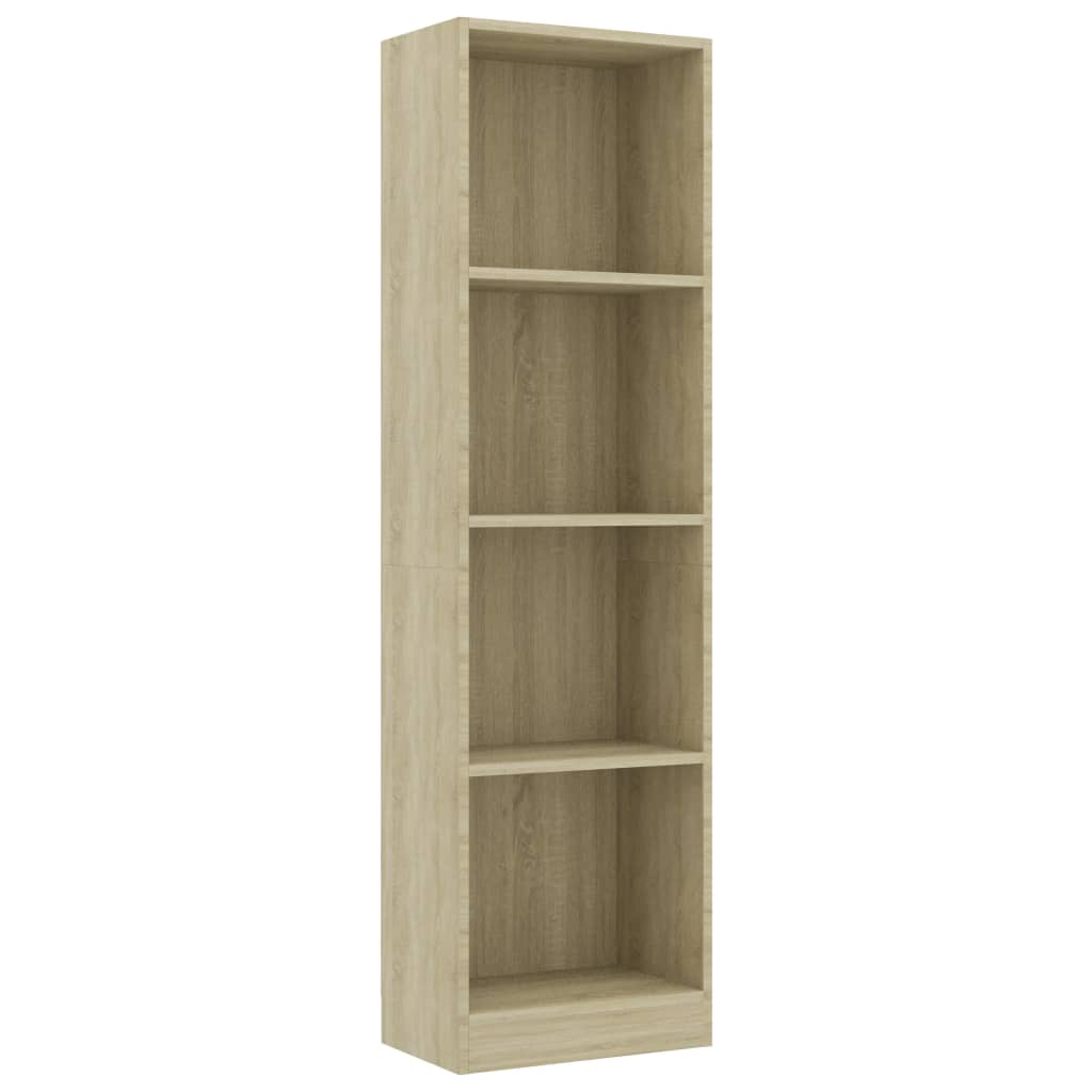 4-Tier Book Cabinet Sonoma Oak 40x24x142 cm Engineered Wood