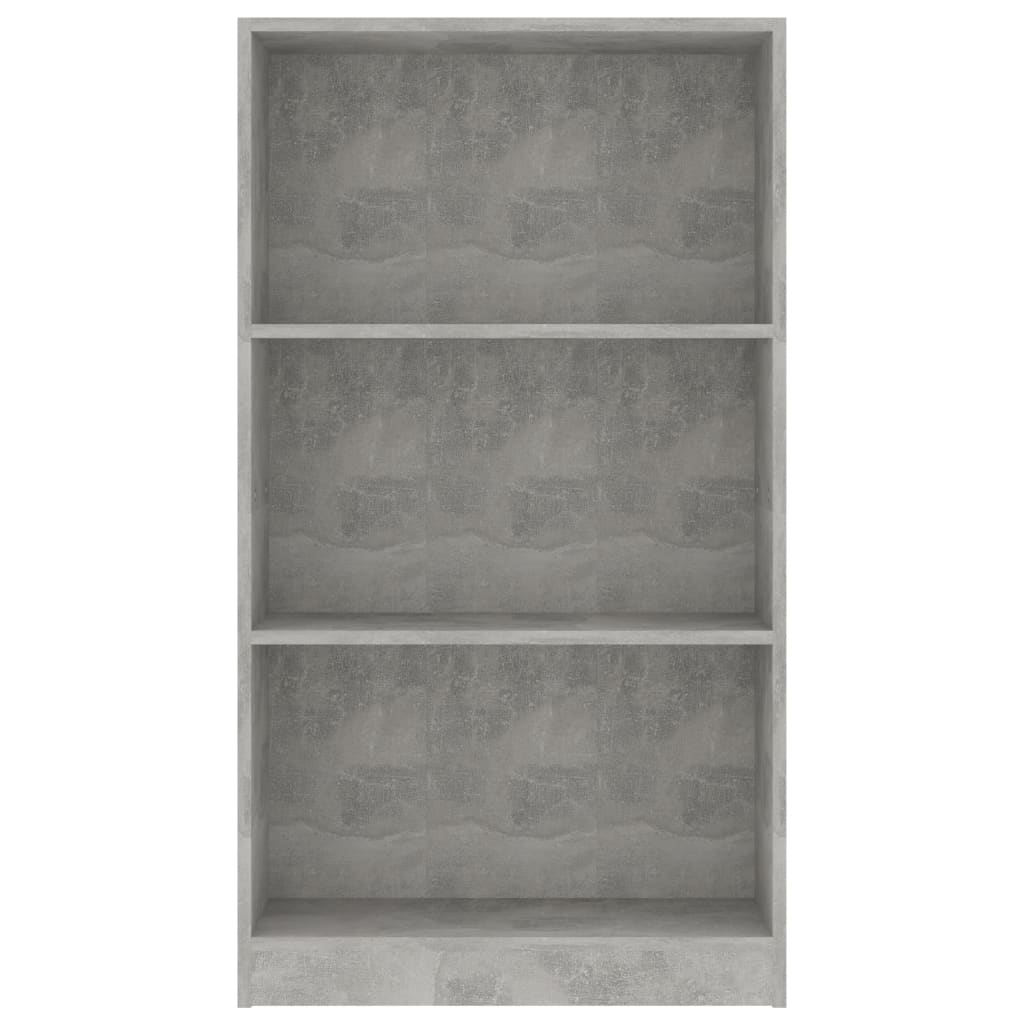 3-Tier Book Cabinet Concrete Grey 60x24x109 cm Engineered Wood