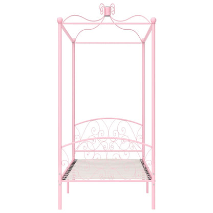 Canopy Bed Frame Pink Metal 90x200 cm