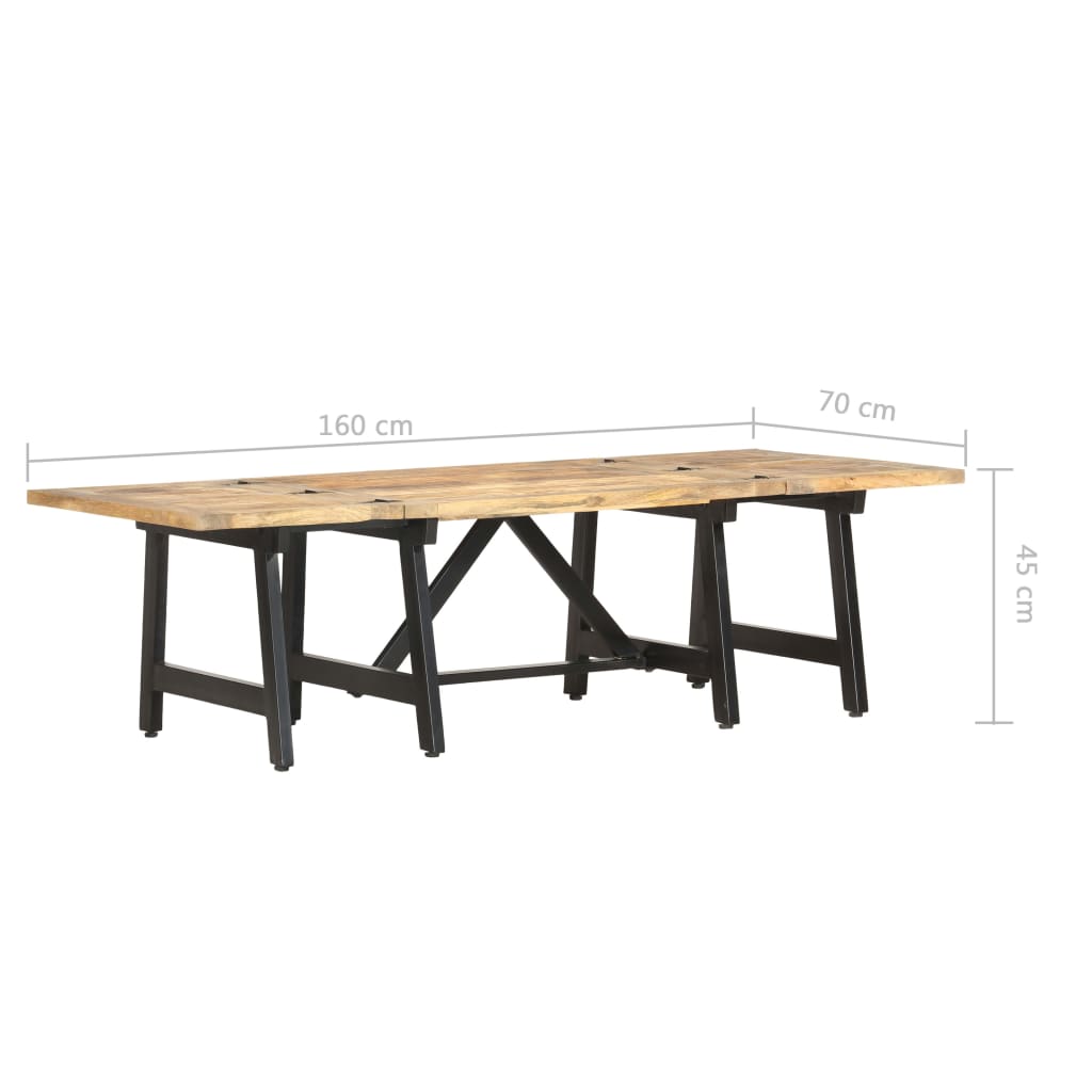 Extendable Coffee Table 160x70x45 cm Solid Mango Wood