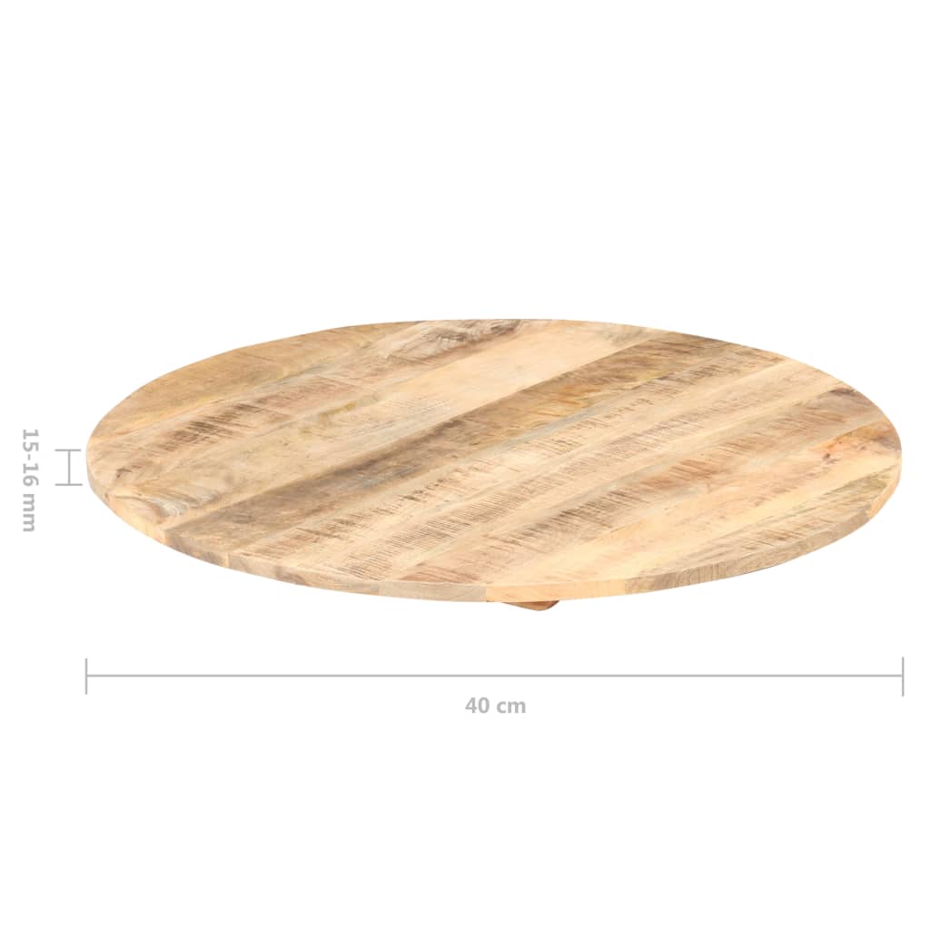 Table Top Solid Mango Wood Round 15-16 mm 40 cm