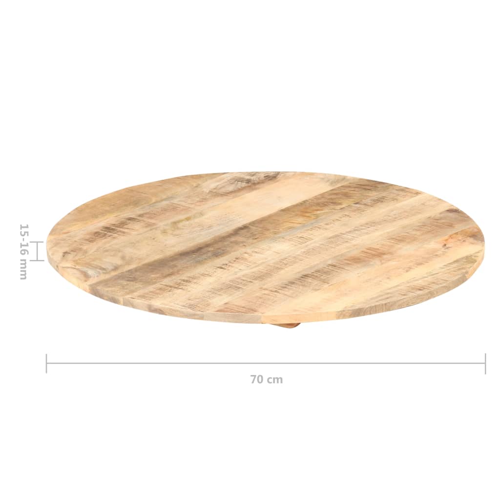 Table Top Solid Mango Wood Round 15-16 mm 70 cm