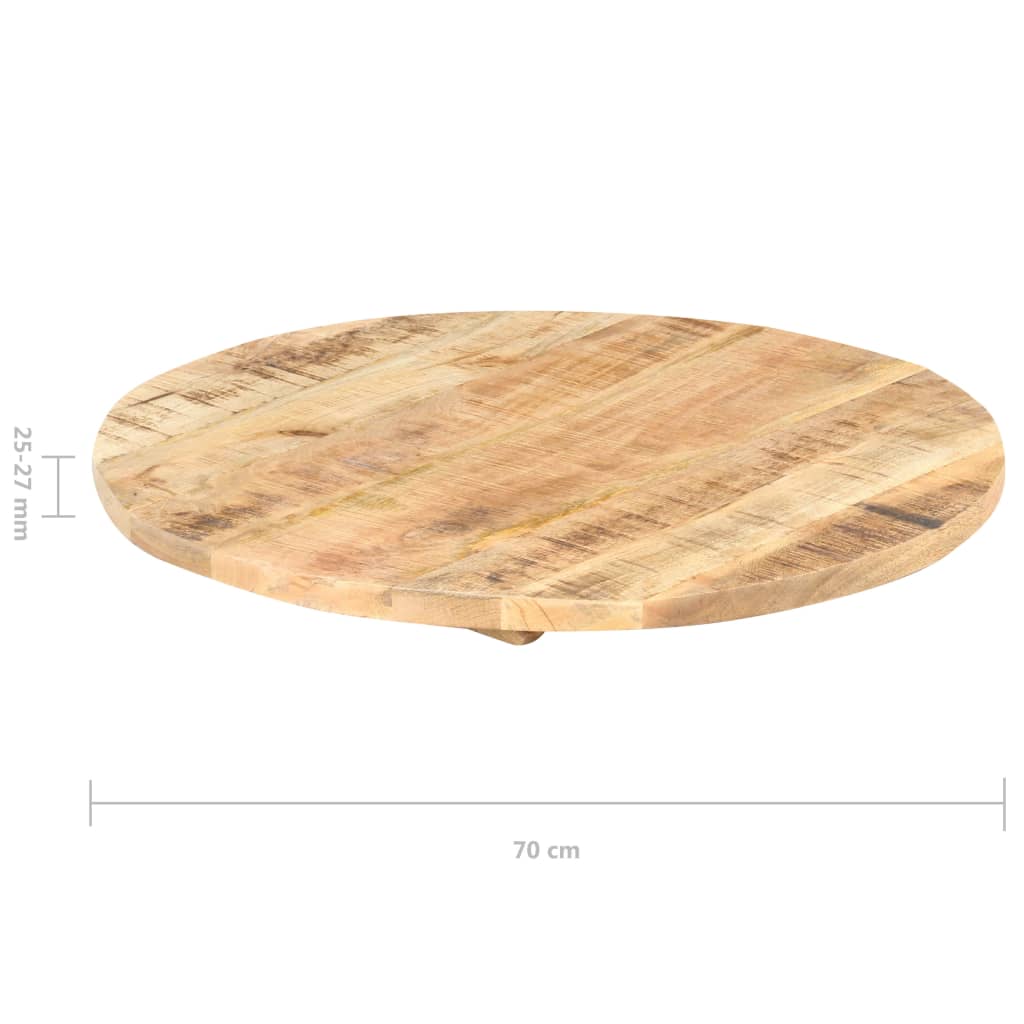 Table Top Solid Mango Wood Round 25-27 mm 70 cm