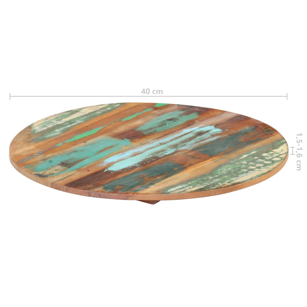 Round Table Top 40 cm 15-16 mm Solid Reclaimed Wood