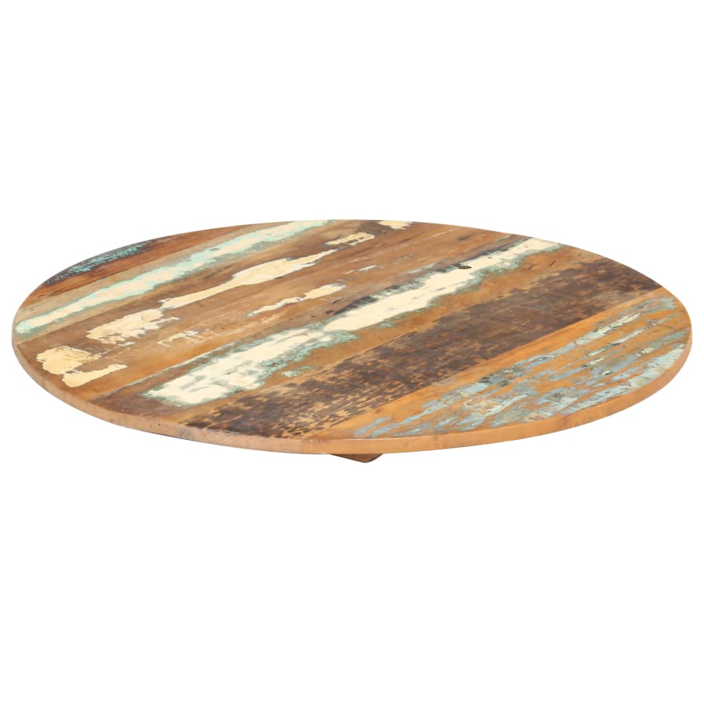 Round Table Top 50 cm 15-16 mm Solid Reclaimed Wood