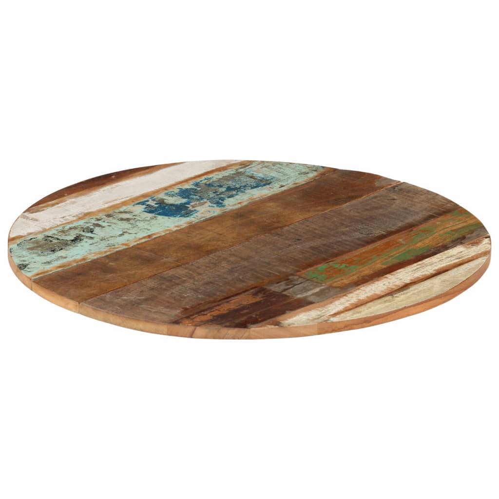 Round Table Top 70 cm 15-16 mm Solid Reclaimed Wood