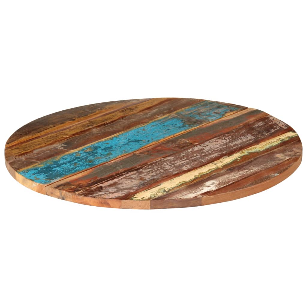 Round Table Top 80 cm 25-27 mm Solid Reclaimed Wood