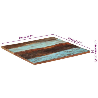 Square Table Top 80x80 cm 25-27 mm Solid Reclaimed Wood