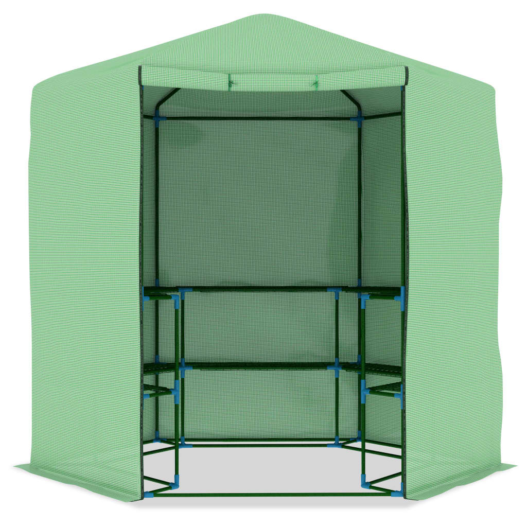 Greenhouse with Shelves Steel 227x223 cm