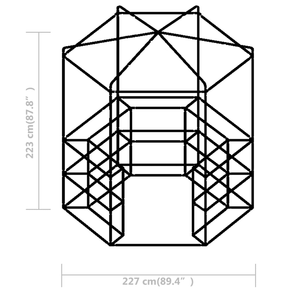 Greenhouse with Shelves Steel 227x223 cm