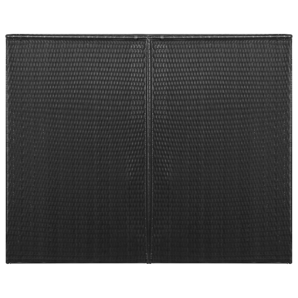 Double Wheelie Bin Shed Black 153x78x120 cm Poly Rattan