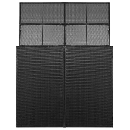 Double Wheelie Bin Shed Black 153x78x120 cm Poly Rattan