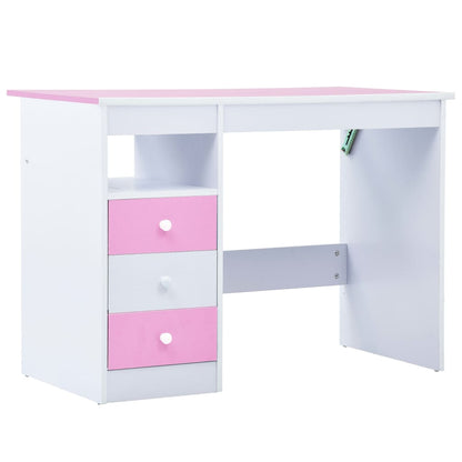 Children Drawing Study Desk Tiltable Pink and White