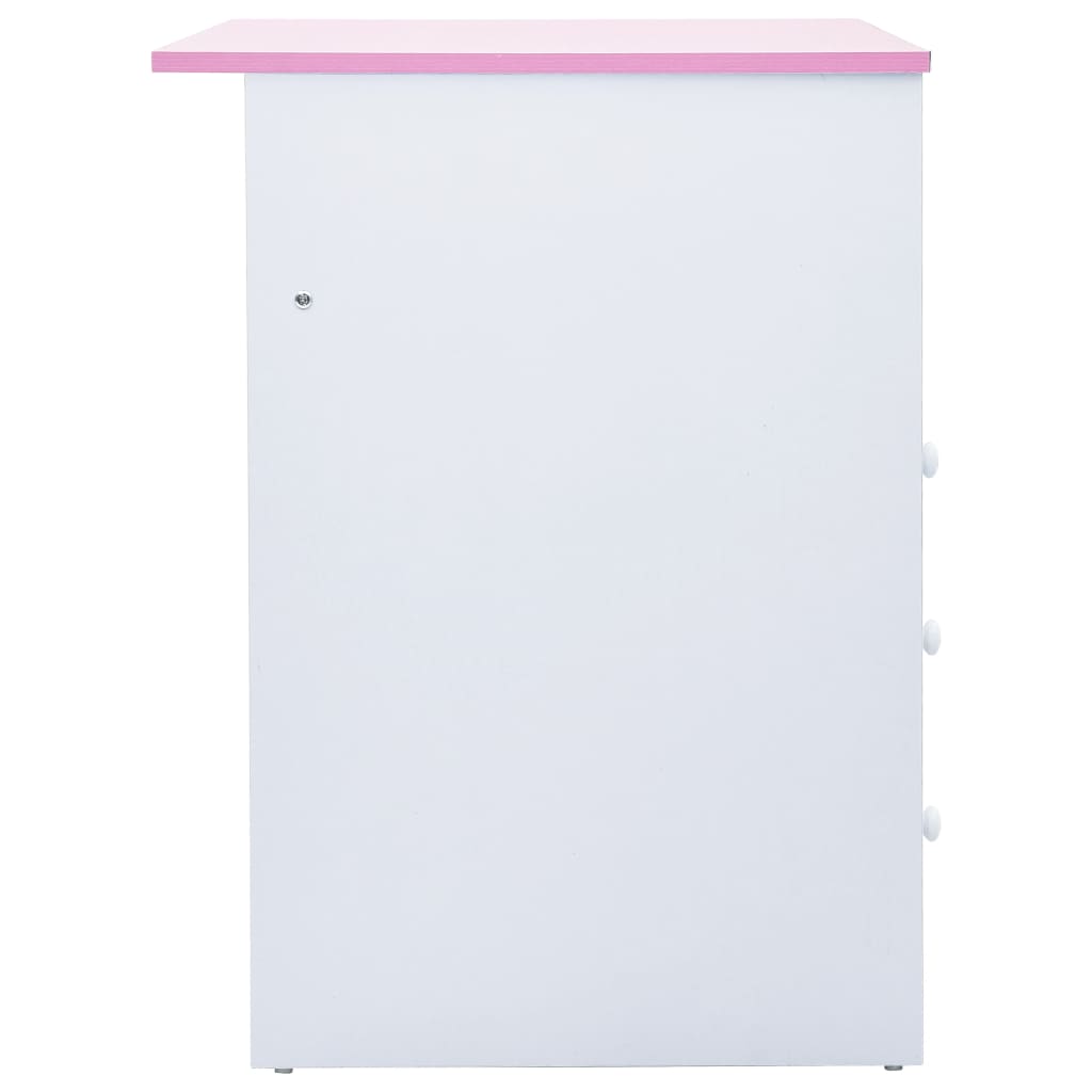 Children Drawing Study Desk Tiltable Pink and White