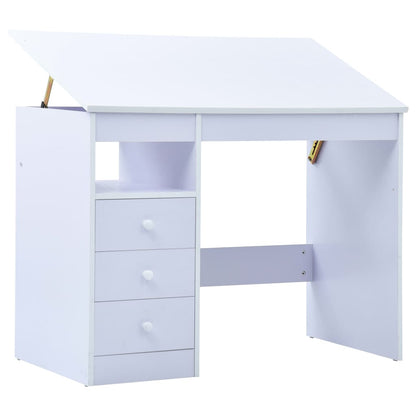 Children Drawing Study Desk Tiltable White