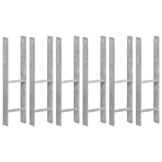 Fence Anchors 6 pcs Silver 14x6x60 cm Galvanised Steel