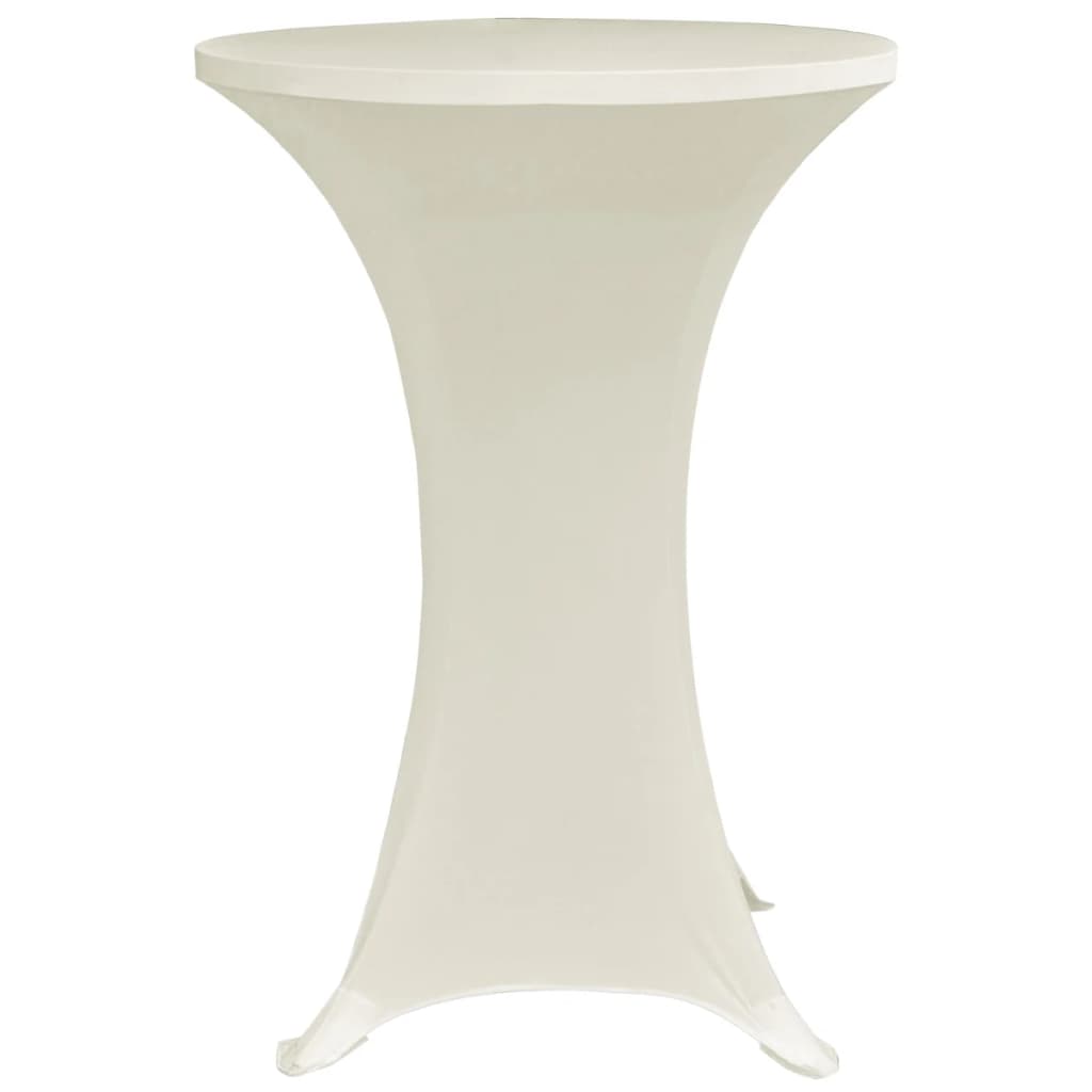 Standing Table Cover Ø80 cm Cream Stretch 4 pcs