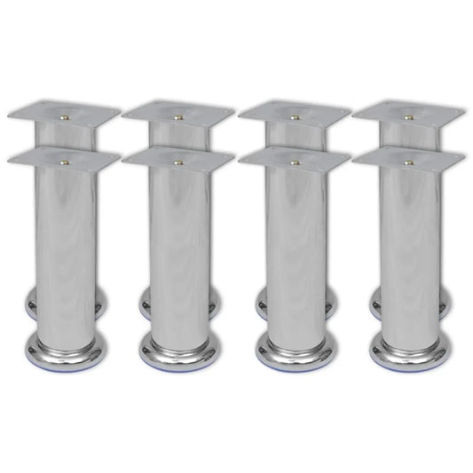 Round Sofa Legs 8 pcs Chrome 180 mm