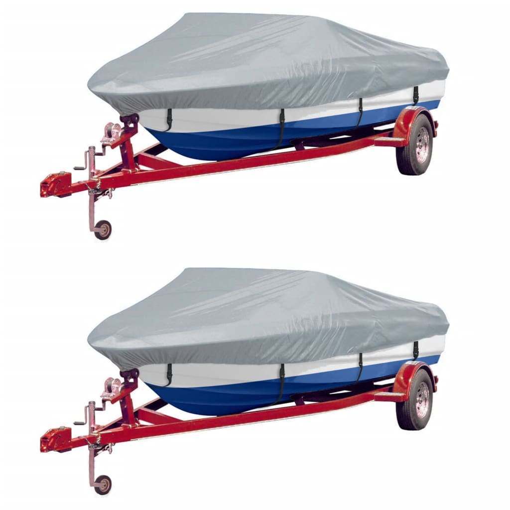 Boat Covers 2 pcs Grey Length 427-488 cm Width 173 cm