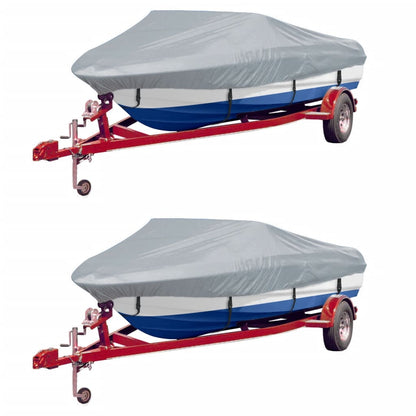 Boat Covers 2 pcs Grey Length 427-488 cm Width 173 cm