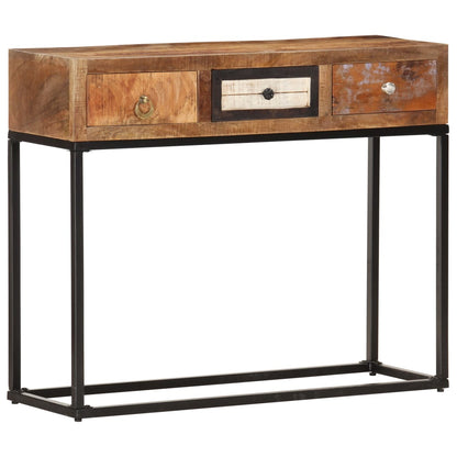 Console Table Gold 90x30x75 cm Solid Reclaimed Wood