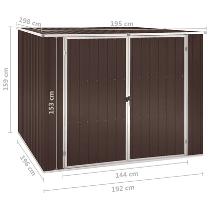 Garden Shed Brown 195x198x159 cm Galvanised Steel