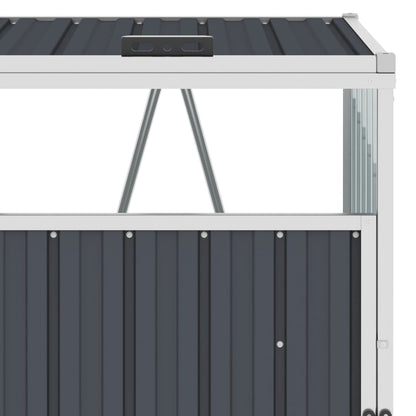 Triple Garbage Bin Shed Anthracite 213x81x121 cm Steel