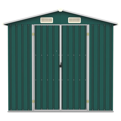 Garden Shed Green 205x129x183 cm Galvanised Steel