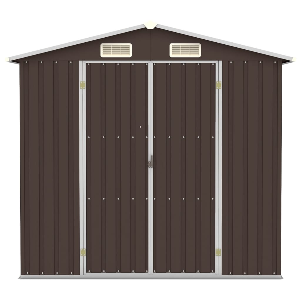 Garden Shed Brown 205x129x183 cm Galvanised Steel