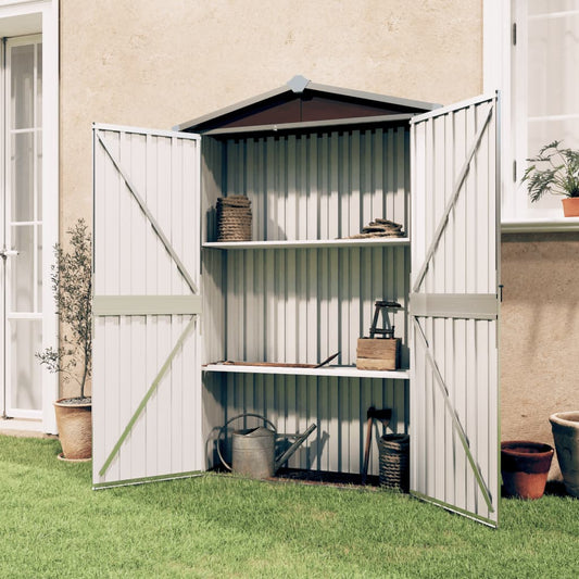 Garden Shed Brown 116x45x175 cm Galvanised Steel