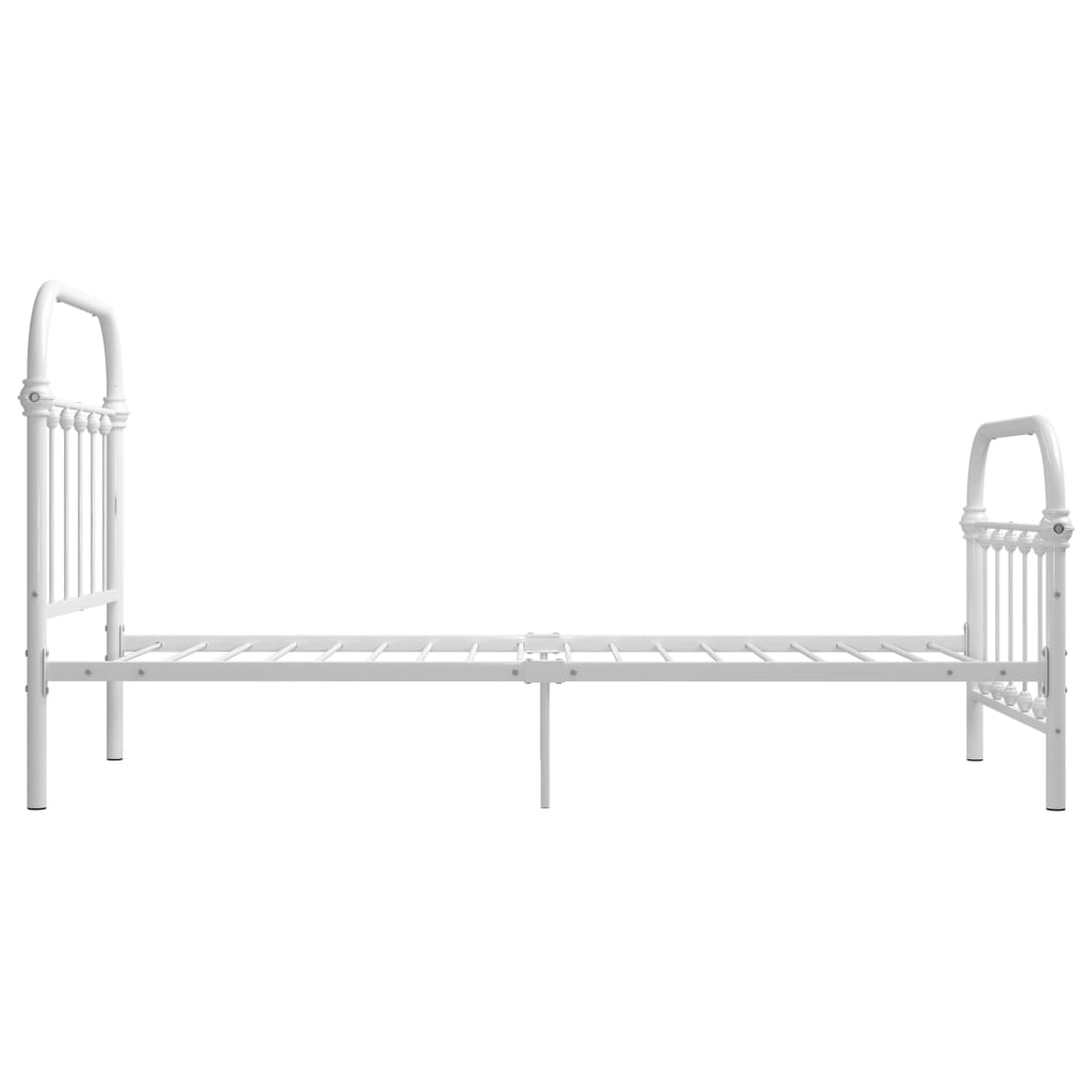 Bed Frame White Metal 90x200 cm