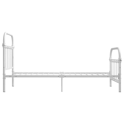 Bed Frame White Metal 90x200 cm