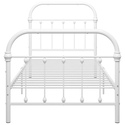 284493 vidaXL Bed Frame without Mattress White Metal 100x200 cm