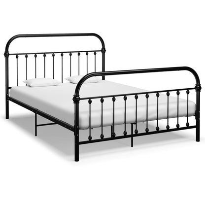 Bed Frame Black Metal 160x200 cm