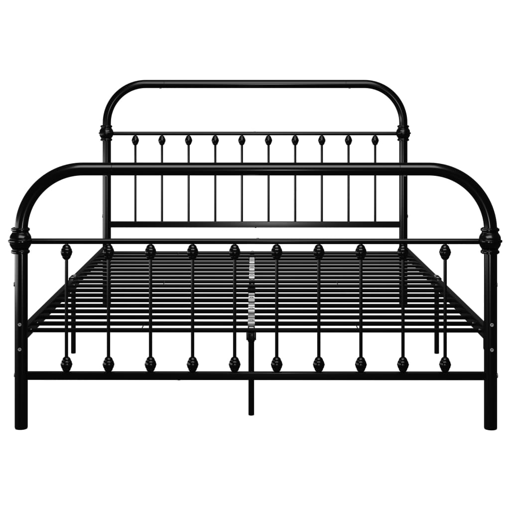 Bed Frame Black Metal 160x200 cm